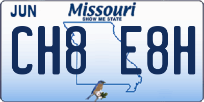 MO license plate CH8E8H