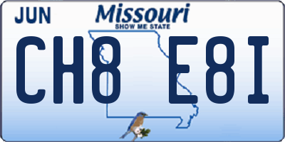 MO license plate CH8E8I