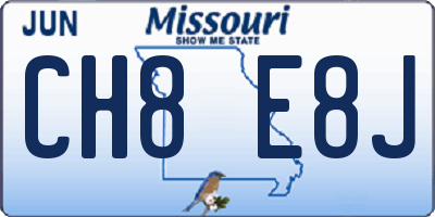 MO license plate CH8E8J