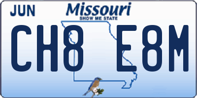 MO license plate CH8E8M