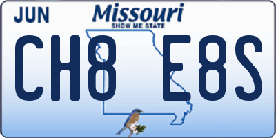 MO license plate CH8E8S