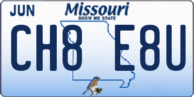 MO license plate CH8E8U