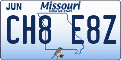 MO license plate CH8E8Z