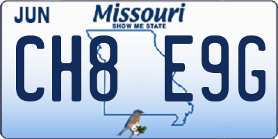 MO license plate CH8E9G