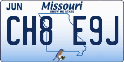 MO license plate CH8E9J
