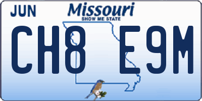 MO license plate CH8E9M