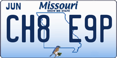 MO license plate CH8E9P