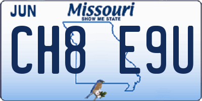 MO license plate CH8E9U