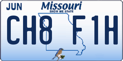 MO license plate CH8F1H