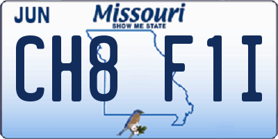 MO license plate CH8F1I