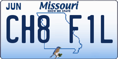 MO license plate CH8F1L