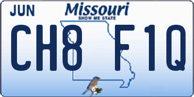 MO license plate CH8F1Q