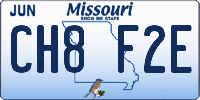 MO license plate CH8F2E