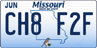 MO license plate CH8F2F