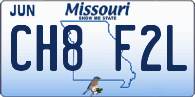 MO license plate CH8F2L