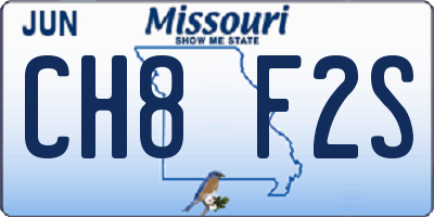 MO license plate CH8F2S