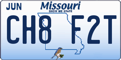 MO license plate CH8F2T