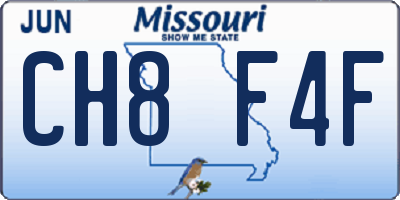 MO license plate CH8F4F
