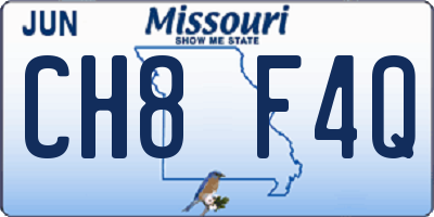 MO license plate CH8F4Q