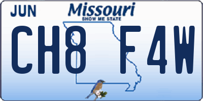 MO license plate CH8F4W