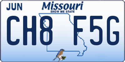 MO license plate CH8F5G