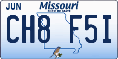 MO license plate CH8F5I