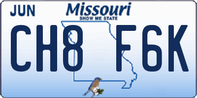 MO license plate CH8F6K