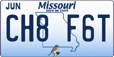 MO license plate CH8F6T