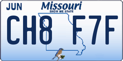 MO license plate CH8F7F