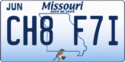 MO license plate CH8F7I