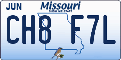 MO license plate CH8F7L