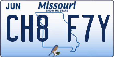 MO license plate CH8F7Y