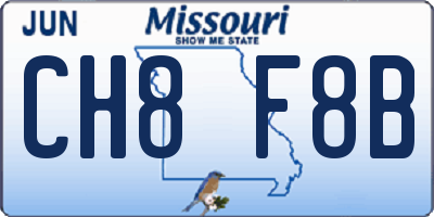 MO license plate CH8F8B