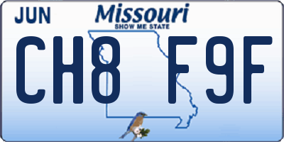 MO license plate CH8F9F