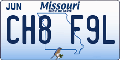 MO license plate CH8F9L