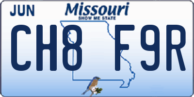 MO license plate CH8F9R