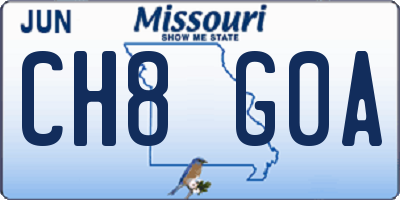 MO license plate CH8G0A