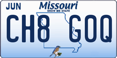 MO license plate CH8G0Q