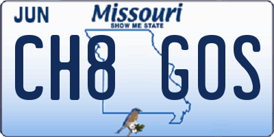 MO license plate CH8G0S