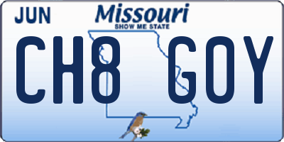 MO license plate CH8G0Y