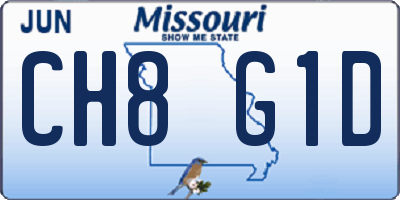 MO license plate CH8G1D