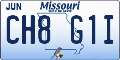 MO license plate CH8G1I
