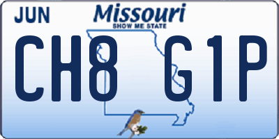 MO license plate CH8G1P