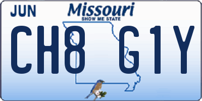 MO license plate CH8G1Y
