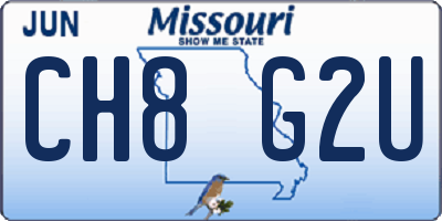 MO license plate CH8G2U