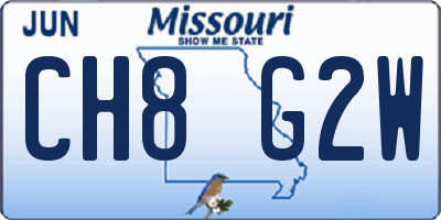 MO license plate CH8G2W