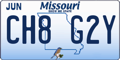 MO license plate CH8G2Y