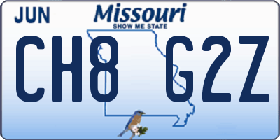 MO license plate CH8G2Z