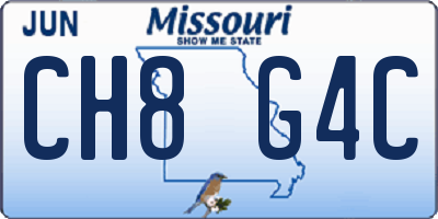 MO license plate CH8G4C