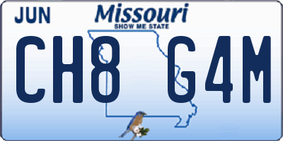 MO license plate CH8G4M